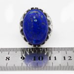 انگشتر لاجورد نقره مردانه طرح اشکبوس - Image 5