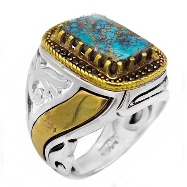 ۲-۱-۳۶۹ turquoise-rabieeolanam-man-ring(1) انگشتر فیروزه مردانه نقره مجلسی