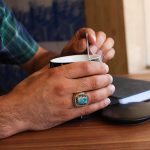 انگشتر فیروزه نیشابوری نقره مردانه طرح ربیع الانام - Image 3