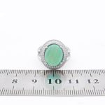 انگشتر عقیق سبز نقره زنانه طرح ثریا + حرز امام جواد (ع) + آیت الکرسی - Image 4