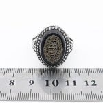 انگشتر عقیق مشکی نقره مردانه طرح رضوان + حرز امام جواد (ع) + آیت الکرسی - Image 5