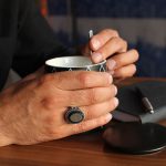 انگشتر عقیق مشکی نقره مردانه طرح رضوان + حرز امام جواد (ع) + آیت الکرسی - Image 4