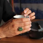 انگشتر عقیق سبز نقره مردانه طرح یا علی بن موسی الرضا + حرز امام جواد (ع) + آیت الکرسی - Image 4