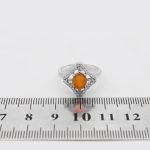 انگشتر عقیق سرخ یمنی نقره زنانه طرح عسل - Image 4