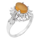 انگشتر عقیق سرخ یمنی نقره زنانه طرح افسانه