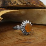 انگشتر عقیق سرخ یمنی نقره زنانه طرح افسانه - Image 2