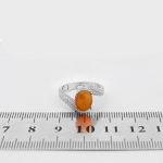 انگشتر عقیق سرخ یمنی نقره زنانه طرح ماهسان - Image 4