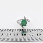 انگشتر عقیق سبز نقره زنانه طرح فائزه + حرز امام جواد (ع) + آیت الکرسی - Image 4