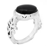 انگشتر عقیق یمنی نقره دست ساز طرح فرات + حرز امام جواد (ع)