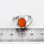 انگشتر عقیق سرخ یمنی نقره دست ساز مردانه طرح شهپر - Image 5