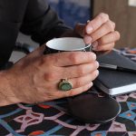 انگشتر عقیق سبز نقره مردانه طرح ابوذر + حرز امام جواد (ع) + آیت الکرسی - Image 4