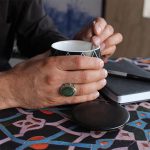 انگشتر عقیق سبز نقره مردانه طرح یا علی بن موسی + حرز امام جواد (ع) + آیت الکرسی - Image 4