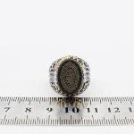 انگشتر عقیق مشکی نقره مردانه طرح کسری + حرز امام جواد (ع) + آیت الکرسی - Image 5