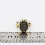 انگشتر عقیق مشکی نقره مردانه طرح کیوان + حرز امام جواد (ع) + آیت الکرسی - Image 5