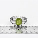 انگشتر زبرجد الماس تراش نقره مردانه دست ساز طرح کریم - Image 5