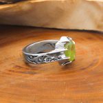 انگشتر زبرجد الماس تراش نقره مردانه دست ساز طرح سینا - Image 2