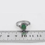 انگشتر زمرد الماس تراش نقره زنانه طرح ساقی - Image 4