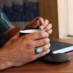 انگشتر فیروزه نیشابوری نقره مردانه طرح یا فاطمه الزهرا - Image 3