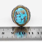 انگشتر فیروزه نیشابوری نقره مردانه طرح یا فاطمه الزهرا - Image 5