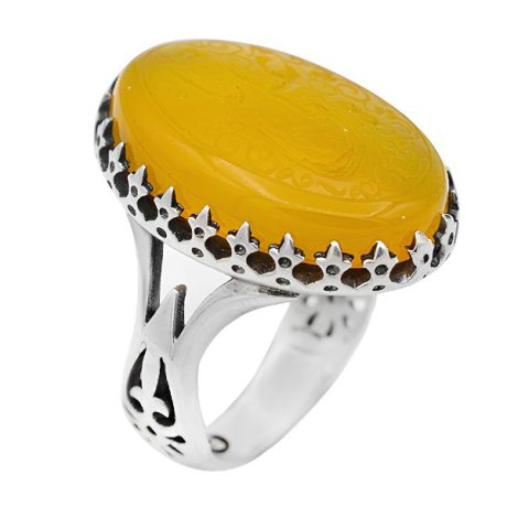 انگشتر شرف الشمس نقره مردانه طرح یا علی