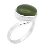 انگشتر یشم یمنی نقره مردانه طرح رفاه