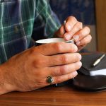 انگشتر یشم یمنی نقره مردانه طرح رفاه - Image 3