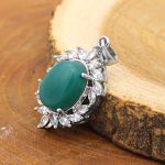 گردنبند یشم نقره زنانه طرح نیلوفر - Image 2