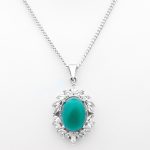 گردنبند یشم نقره زنانه طرح نیلوفر - Image 3