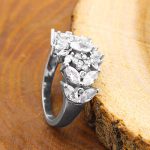 حلقه تک نگین نقره زنانه طرح نیره - Image 3