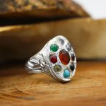 انگشتر چند سنگ نقره زنانه و مردانه دست ساز طرح همت + حرز امام جواد (ع) - Image 3