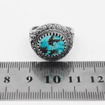 انگشتر فیروزه نیشابوری نقره مردانه طرح عطار - Image 5