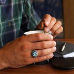 انگشتر فیروزه نیشابوری نقره مردانه طرح عطار - Image 4