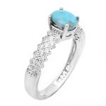 انگشتر فیروزه نیشابوری نقره زنانه طرح تارا