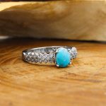 انگشتر فیروزه نیشابوری نقره زنانه طرح تارا - Image 3