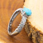 انگشتر فیروزه نیشابوری نقره زنانه طرح تارا - Image 2