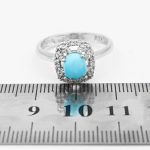 انگشتر فیروزه نیشابوری نقره زنانه طرح سیمین - Image 4