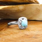 انگشتر فیروزه نیشابوری نقره زنانه طرح سیمین - Image 2