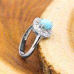 انگشتر فیروزه نیشابوری نقره زنانه طرح سیمین - Image 3