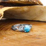 انگشتر فیروزه نیشابوری نقره زنانه طرح شاهدخت - Image 3