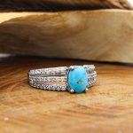 انگشتر فیروزه نیشابوری نقره زنانه طرح فوزیه - Image 2