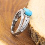 انگشتر فیروزه نیشابوری نقره زنانه طرح فوزیه - Image 3