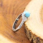 انگشتر فیروزه نیشابوری نقره زنانه طرح سامیه - Image 2