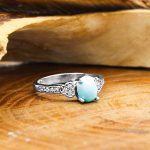 انگشتر فیروزه نیشابوری نقره زنانه طرح سامیه - Image 3