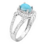 انگشتر فیروزه نیشابوری نقره زنانه طرح هلن