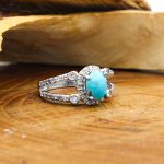 انگشتر فیروزه نیشابوری نقره زنانه طرح هلن - Image 3