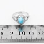 انگشتر فیروزه نیشابوری نقره زنانه طرح نوریه - Image 4