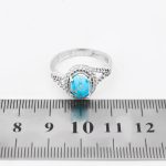 انگشتر فیروزه نیشابوری نقره زنانه طرح سیما - Image 4