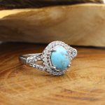 انگشتر فیروزه نیشابوری نقره زنانه طرح سیما - Image 2