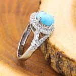 انگشتر فیروزه نیشابوری نقره زنانه طرح سیما - Image 3