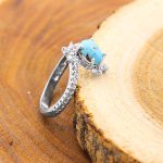 انگشتر فیروزه نیشابوری نقره زنانه طرح نیکا - Image 3